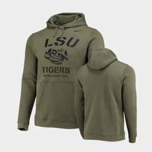 LSU Club Fleece Men Stencil Arch Hoodie - Olive 678634-416