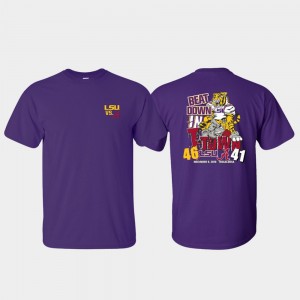 LSU Tigers vs. Alabama Crimson Tide Men 2019 Football Score T-Shirt - Purple 761641-579