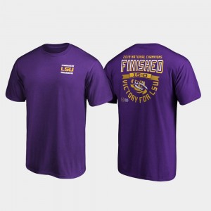 Tigers 2019 National Champions Men's Hometown Quarter College Football Playoff T-Shirt - Purple 318599-453