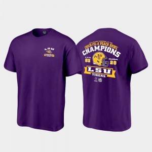 Tigers Score College Football Playoff 2019 Peach Bowl Champions Men T-Shirt - Purple 374566-839