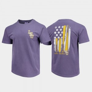 Tigers Men's Comfort Colors Baseball Flag T-Shirt - Purple 893766-923