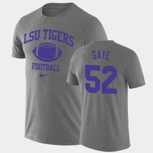 Ali Gaye Geaux Tigers #52 Legend Performance Men's Retro Football T-Shirt - Heathered Gray 169829-795