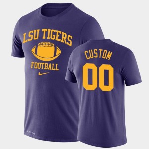 Custom Louisiana State Tigers #00 Legend Performance Retro Football Mens T-Shirt - Purple 958272-313