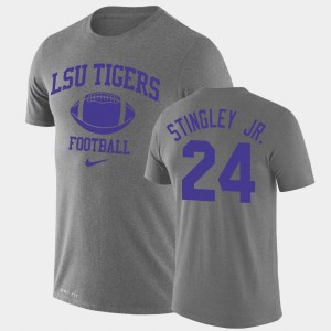 Derek Stingley Jr. Louisiana State Tigers Legend Performance Retro Football Mens #24 T-Shirt - Heathered Gray 254020-957