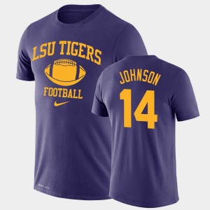 Max Johnson Geaux Tigers Retro Football Mens #14 Legend Performance T-Shirt - Purple 725057-216