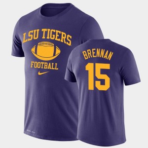 Myles Brennan Fighting Tigers Retro Football #15 Legend Performance Mens T-Shirt - Purple 524035-440