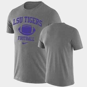 LSU Tigers Lockup Legend Performance Retro Football Men's T-Shirt - Heathered Gray 180575-579