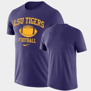 Louisiana State Tigers Lockup Legend Performance Mens Retro Football T-Shirt - Purple 773299-248
