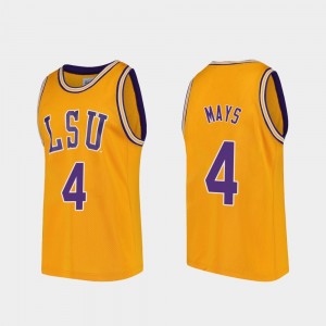 Skylar Mays Geaux Tigers #4 College Basketball Men Replica Jersey - Gold 268640-934