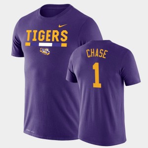 Ja'Marr Chase LSU Mens #1 Team DNA Legend Performance T-Shirt - Purple 258769-794