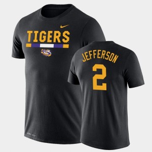Justin Jefferson Fighting Tigers Legend Performance #2 Mens Team DNA T-Shirt - Black 659689-273