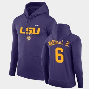 Terrace Marshall Jr. Fighting Tigers #6 Pullover Facility Performance Men Hoodie - Purple 555601-770
