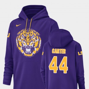 Tory Carter Geaux Tigers Champ Drive #44 Football Performance Men Hoodie - Purple 244256-744