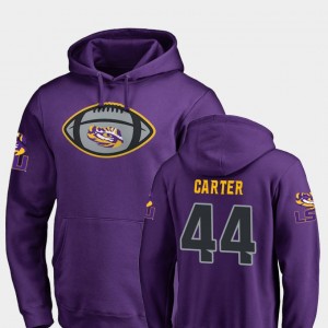 Tory Carter Tigers #44 Men's Game Ball Football Hoodie - Purple 875261-911