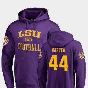 Tory Carter Tigers #44 Mens Neutral Zone College Football Hoodie - Purple 955948-697