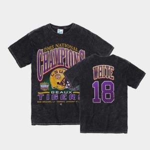 Tre'Davious White LSU Vintage Tubular 2003 National Championship #18 Men's T-Shirt - Black 303073-540