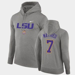 Tyrann Mathieu Geaux Tigers #7 Facility Performance Men Pullover Hoodie - Gray 251952-215