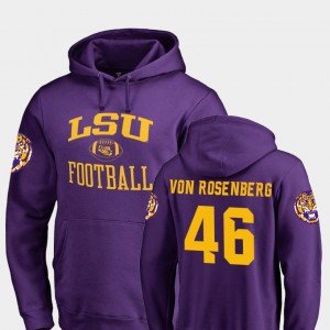 Zach Von Rosenberg LSU Neutral Zone College Football Men's #46 Hoodie - Purple 680746-669