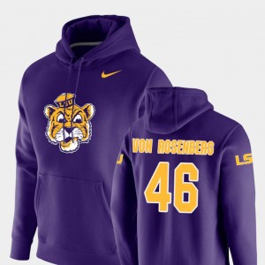 Zach Von Rosenberg Tigers Pullover #46 Vault Logo Club Men's Hoodie - Purple 963916-706