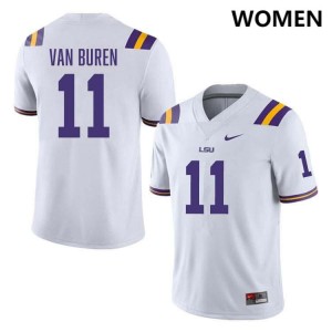 Michael Van Buren Jr. LSU Tigers Women's #11 College Football Player Jersey - White 631981-405
