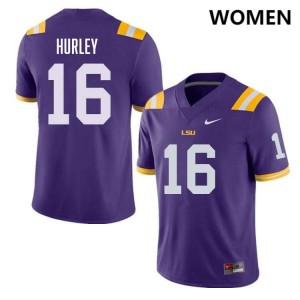 Colin Hurley Geaux Tigers High School #16 Women's College Football Jersey - Purple 610477-187