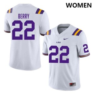 Harlem Berry LSU Tigers #22 College Football Womens Embroidery Jersey - White 529816-692