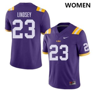 JT Lindsey Geaux Tigers #23 College Football Women's 2024 Jersey - Purple 262606-401