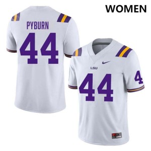 Jack Pyburn Louisiana State Tigers College Football University #44 Women's Jersey - White 305428-735