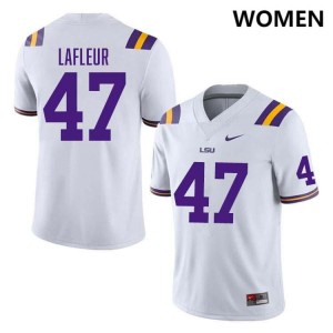 JD LaFleur Geaux Tigers Player #47 College Football Womens Jersey - White 807135-902