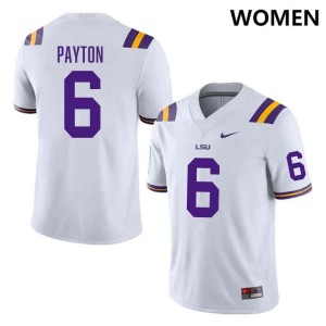Patrick Payton Geaux Tigers College Football Womens Alumni #6 Jersey - White 444470-184