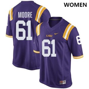 Braelin Moore Tiger Nation College Football #61 Women Replica Jersey - Purple 277639-600