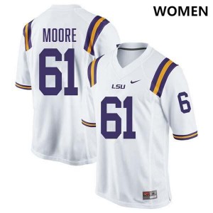 Braelin Moore LSU Women's #61 College Football 2024-25 Jersey - White 318431-201