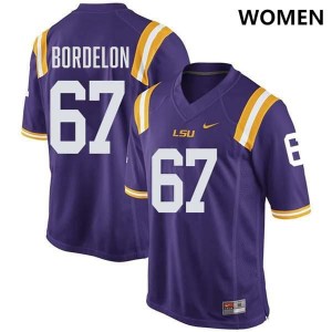 Bo Bordelon LSU #67 Alumni College Football Womens Jersey - Purple 814407-234