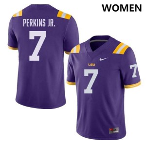 Harold Perkins Jr. LSU College Football Womens #7 Game Jersey - Purple 848847-954