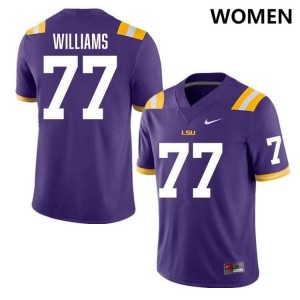 Ory Williams Louisiana State Tigers Womens #77 College Football Player Jersey - Purple 570425-540
