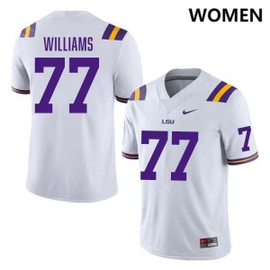 Ory Williams Tiger Nation College Football Womens 2024-25 #77 Jersey - White 807205-706