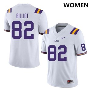 Kylan Billiot Geaux Tigers College Football Replica Women's #82 Jersey - White 818962-432