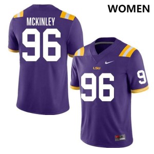 Dominick McKinley Louisiana State Tigers #96 High School Womens College Football Jersey - Purple 782179-599
