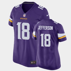 Justin Jefferson LSU Tigers Game #18 2020 NFL Draft Women Jersey - Purple 274432-121