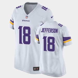 Justin Jefferson Geaux Tigers Women's 2020 NFL Draft Game #18 Jersey - White 206167-816