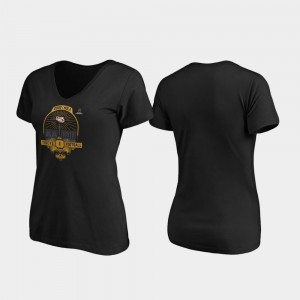 Fighting Tigers Womens French Quarter V-Neck 2020 National Championship Bound T-Shirt - Black 111489-774