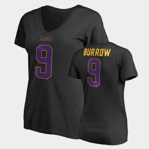 Joe Burrow LSU Women's College Legends #9 Name & Number V-Neck T-Shirt - Black 984070-895