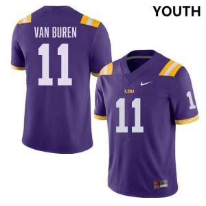 Michael Van Buren Jr. Geaux Tigers College Football #11 Limited Youth Jersey - Purple 852668-964