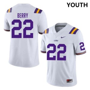 Harlem Berry Louisiana State Tigers College Football Youth #22 Stitched Jersey - White 511889-525