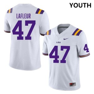 JD LaFleur Geaux Tigers #47 College Football Youth 2024 Jersey - White 459414-193
