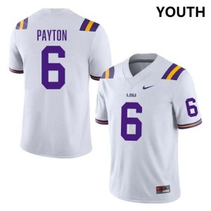 Patrick Payton LSU Game #6 College Football Youth Jersey - White 624142-711