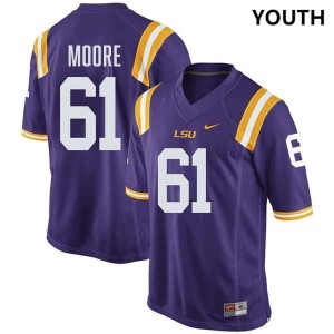 Braelin Moore Louisiana State Tigers Embroidery #61 Youth College Football Jersey - Purple 672691-346