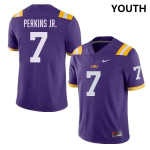 Harold Perkins Jr. LSU College Football Youth High School #7 Jersey - Purple 557660-136