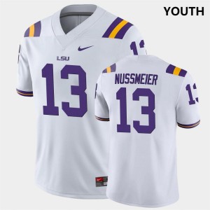 Garrett Nussmeier Geaux Tigers Youth #13 Replica College Football Jersey - White 797582-172