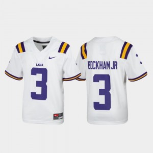 Odell Beckham Jr. Fighting Tigers Replica #3 Youth Alumni Football Jersey - White 876321-379